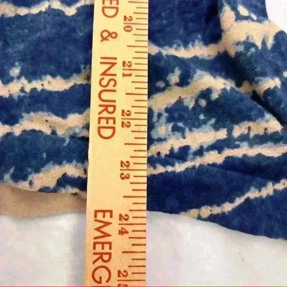 MAGNOLIA GRACE Linen Cotton Blend Space Blue Tye Dye Open Front Cardigan Sz L - Picture 9 of 10